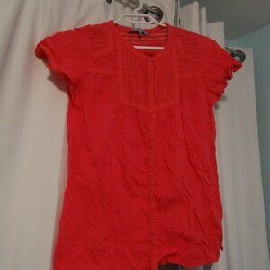 women's Jessica size 6 hot pink button up top